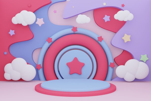 超级英雄最小卡通风格的舞台。图片下载