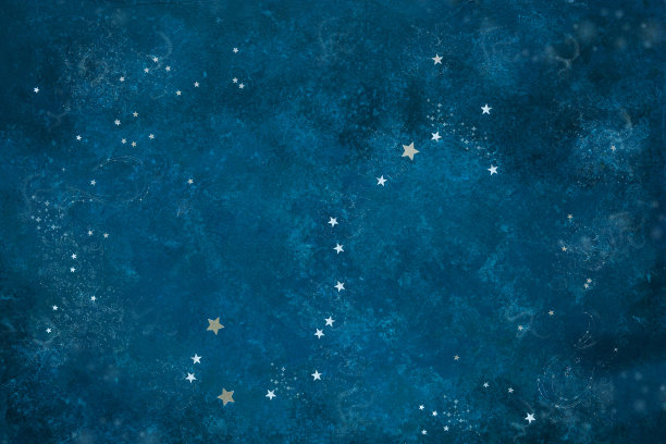 天文天象图案天蝎座星群从星星形状银纸屑上的蓝色背景图片下载