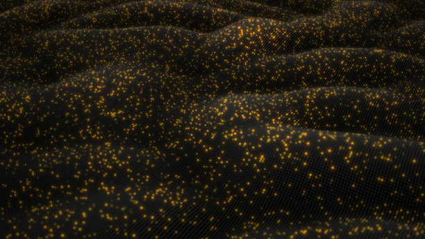 摘要流动平滑的布面分形波背景。网格，由点组成的网格。图片下载