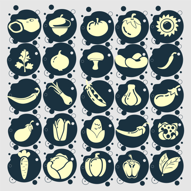 蔬菜图标与黄瓜大蒜湾图片下载