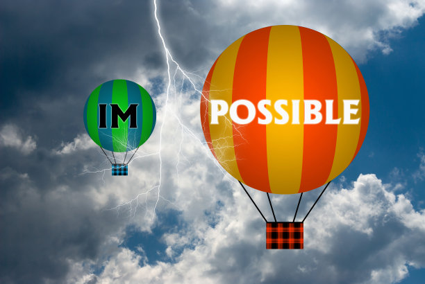 有可能概念的热气球。抽象背景，思维和创造力。三维插图图片下载