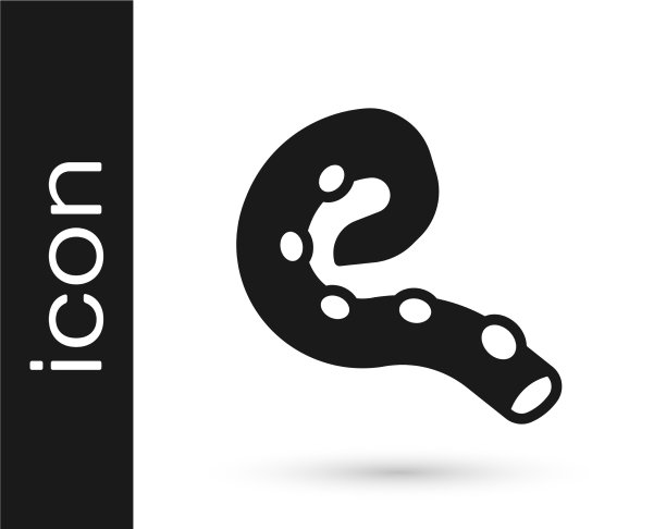 黑色章鱼触手图标孤立在白色图片下载