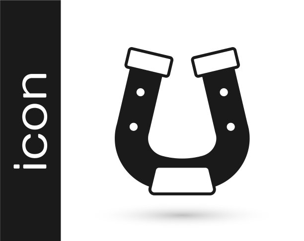 黑色马蹄铁图标孤立在白色背景图片下载