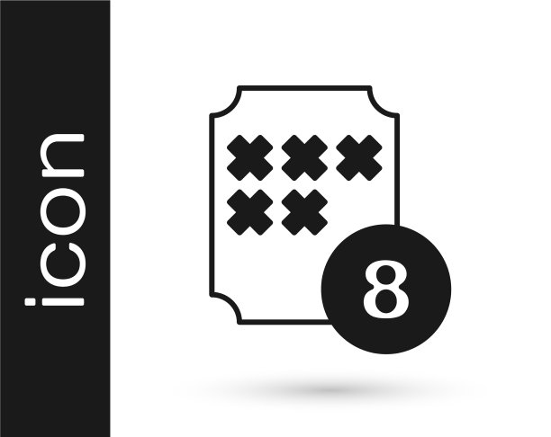 黑色宾果或彩票球与宾果卡图片下载