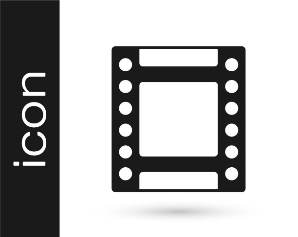 黑色相机老式胶卷卷墨盒图标图片下载