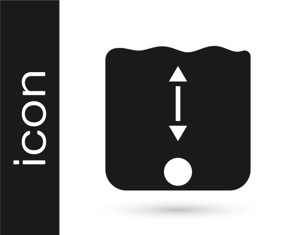 黑色深度测量图标隔离在白色图片下载