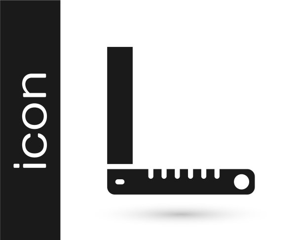 黑色角落标尺图标孤立在白色图片下载