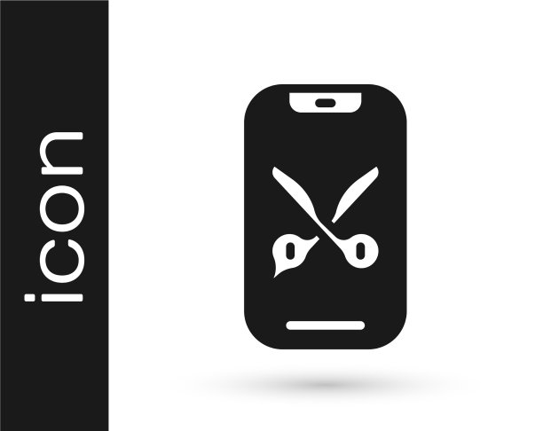 黑理发师在线服务或平台图标图片下载