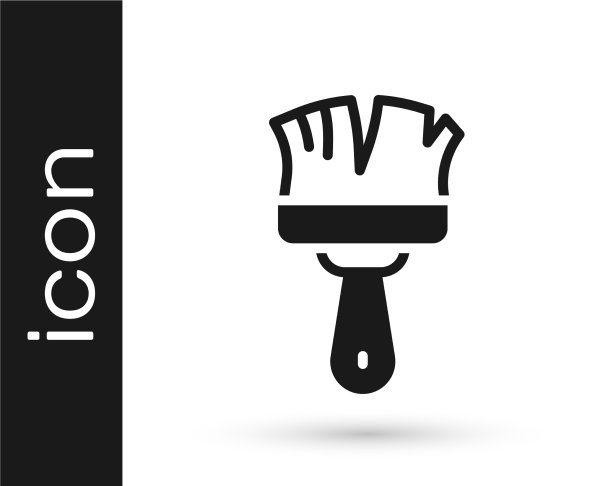 黑色剃须刷图标隔离在白色图片下载