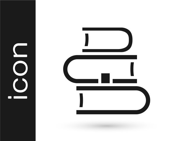 黑色的书图标孤立在白色的背景图片下载