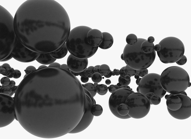 黑色球体孤立在白色背景上图片下载