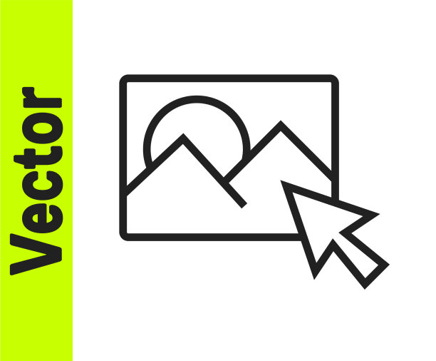 黑线照片修饰图标孤立在白色图片下载