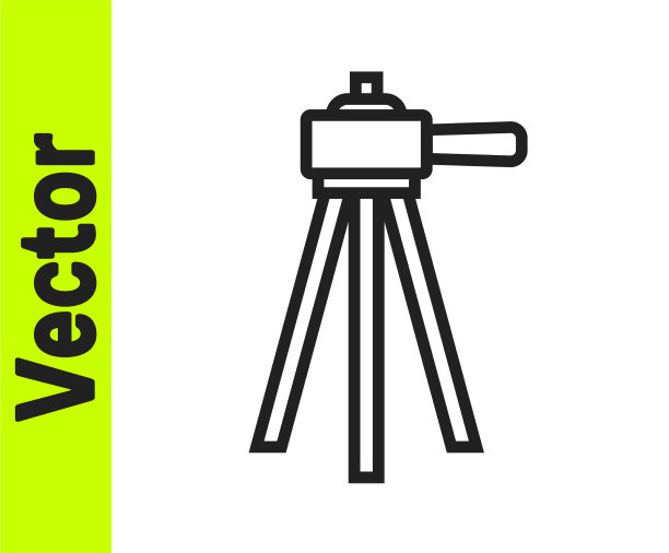 黑线三脚架图标孤立在白色图片下载