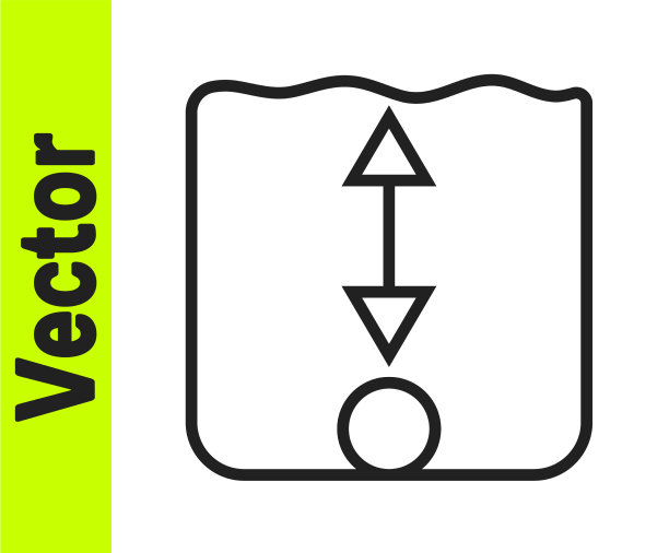 黑色线深度测量图标隔离上图片下载