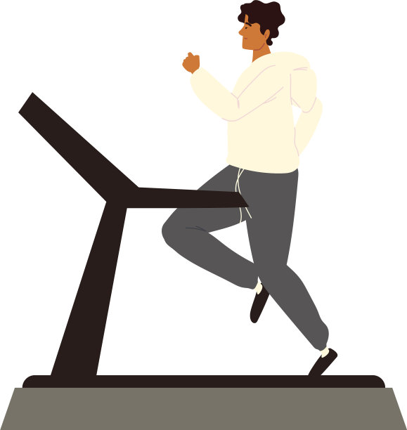 男人在跑步机上跑步图片下载