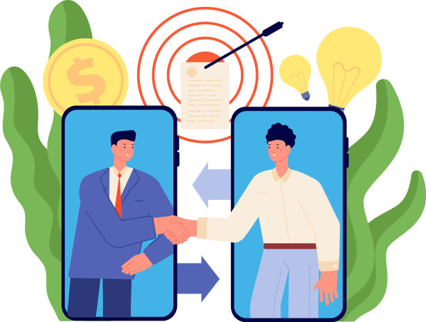 在线协议卡通业务合作伙伴图片下载