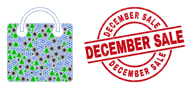 十二月销售纹理水印和购物袋图片下载
