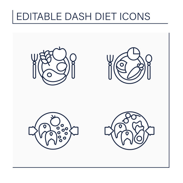 DASH饮食线条图标集图片下载