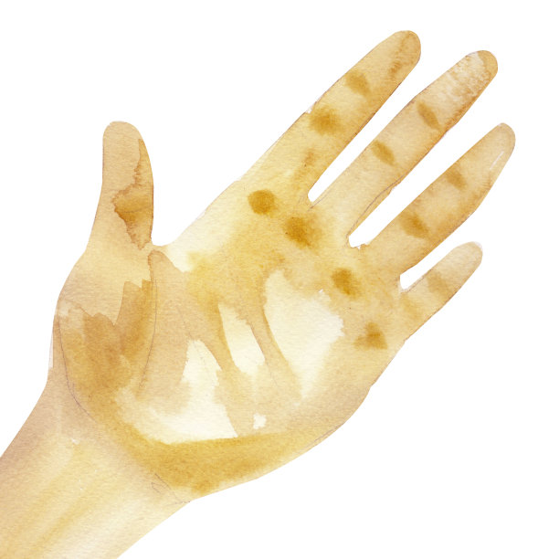 水彩插图手孤立在白色图片下载