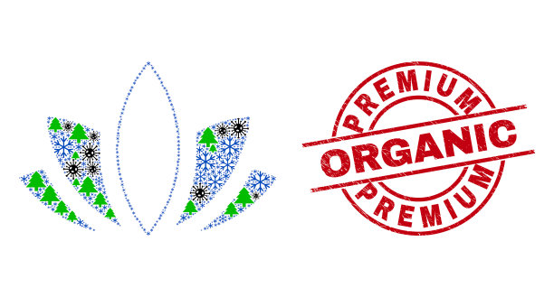 高级有机纹理徽章和莲花图片下载