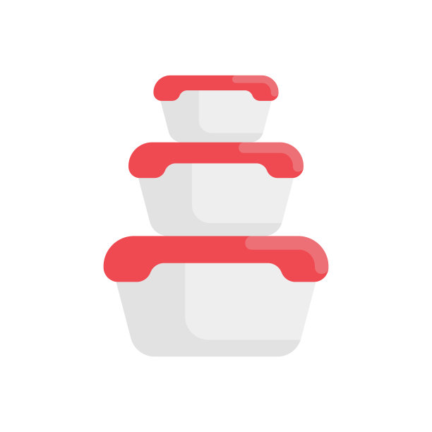 食物容器矢量平面图标风格插图。EPS 10个文件图片下载