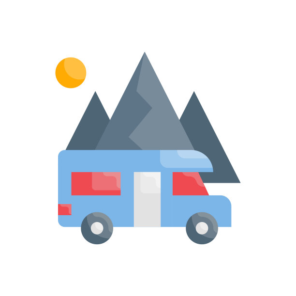 Rv公园矢量平面图标风格插图。EPS 10个文件图片下载