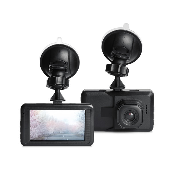 现代汽车仪表盘摄像头在白色背景拼贴，一张照片的道路图片下载