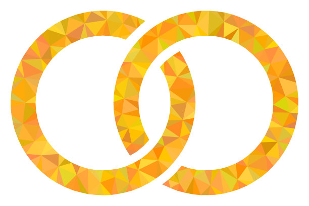 结婚戒指三角形低多边形平面图标图片下载