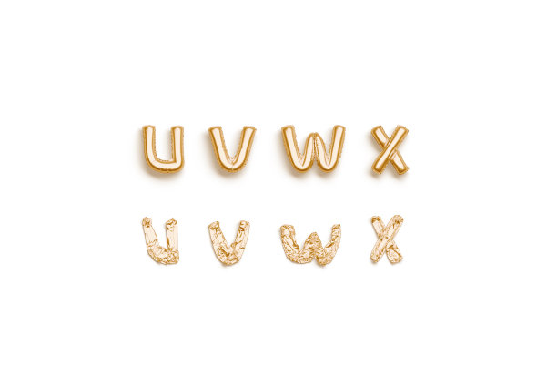 膨胀，泄气黄金u v w x字母，气球字体图片下载