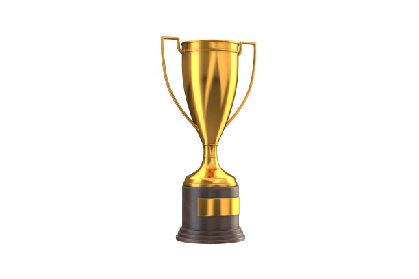 3D渲染金奖杯孤立在白色图片下载