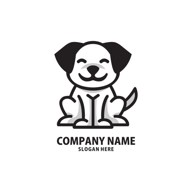 可爱的狗标志向量动物宠物图片下载