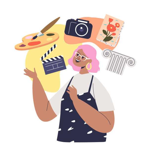 创意思维:卡通女性人物的艺术个性类型和艺术爱好图片下载