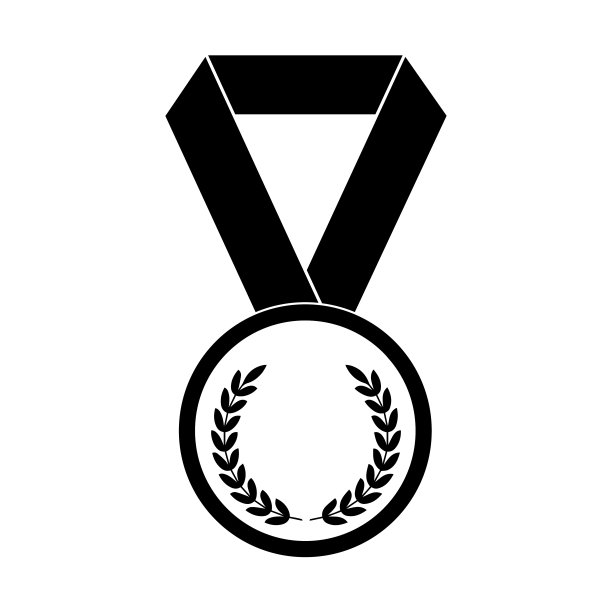 简单的插图奖奖牌与丝带为获胜者图片下载