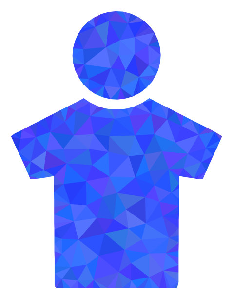 男孩三角形低多边形平面图标图片下载