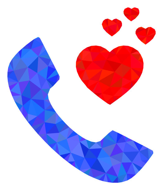 浪漫手机三角形低多边形平面图标图片下载