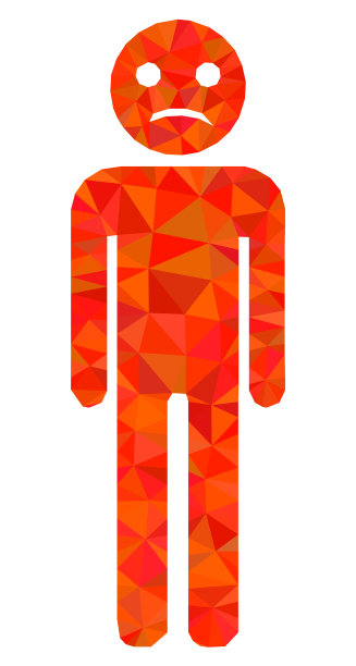 悲伤的人三角形低多边形平面图标图片下载