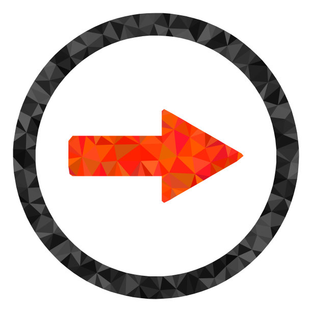 圆角右箭头多边形低多边形平面图标图片下载