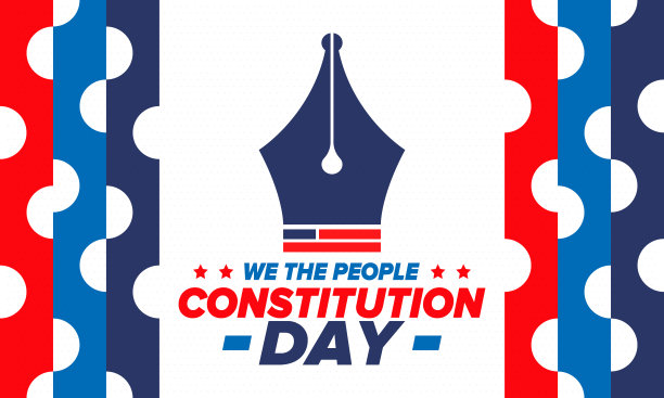 美国宪法日。节日，每年9月17日庆祝。国籍的一天。美国的一天。我们的人。爱国的美国元素。海报，卡片，横幅，背景。向量图片下载