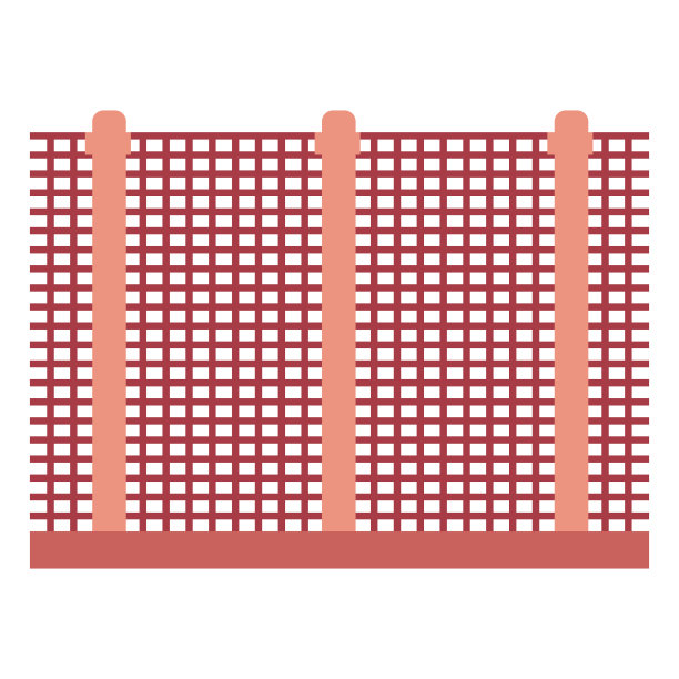 简单的网和木栅栏图标与可编辑的文件图片下载