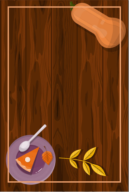 明亮向量秋季销售横幅。广告、购物打折促销。平面设计说明。模板背景与南瓜派，热香料茶和五颜六色的季节秋天的叶子图片下载