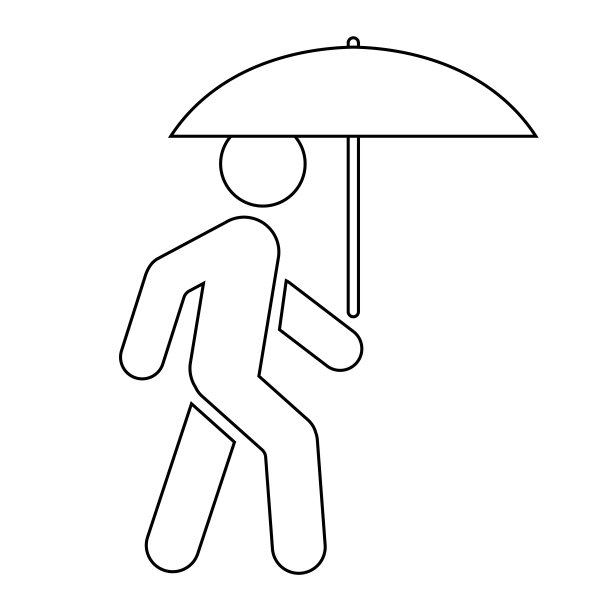 男人伞图标的人在运动积极的生活方式的标志图片下载