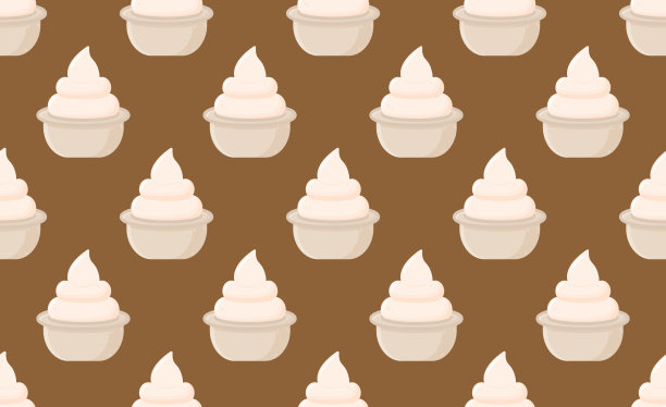 在小圆碗中加入无缝隙的蛋黄酱。美味的奶油调味食品设计。矢量图图片下载