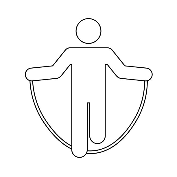 男人用跳绳图标人们在运动中积极生活的标志图片下载