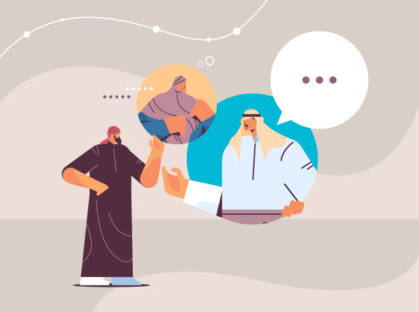 阿拉伯人聊天的信使或社会图片下载