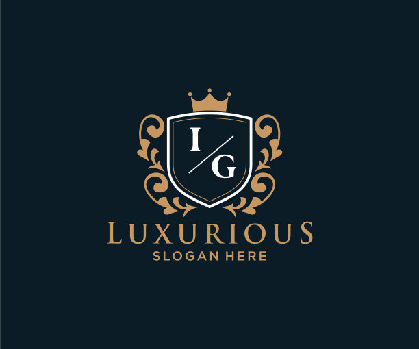首字母ig皇家奢侈logo模板中图片下载