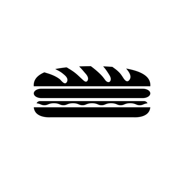 三明治图标，标志孤立在白色背景上图片下载