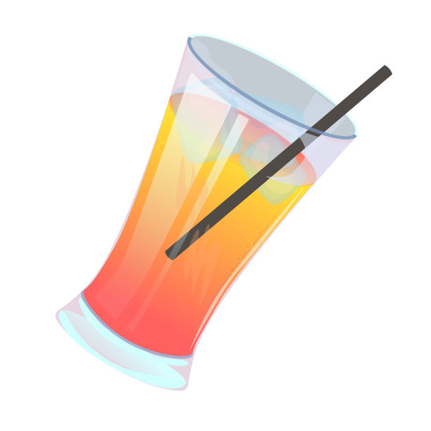 一杯鸡尾酒。孤立的插图在白色。图片下载