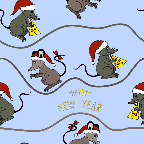 新年快乐。无缝模式。eps10矢量插图。图片下载