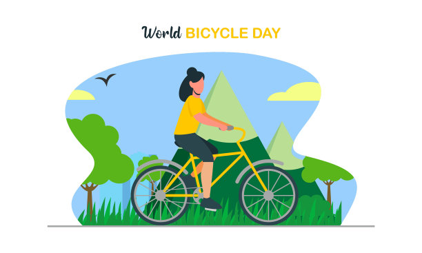 卡通世界自行车日图片下载