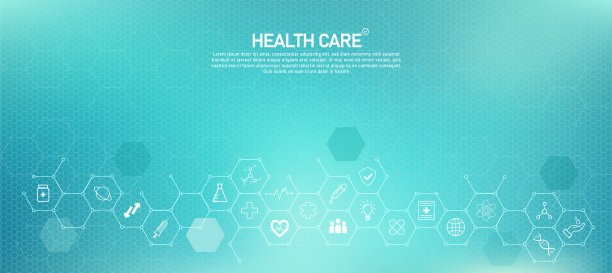 几何六边形背景与医学概念图片下载